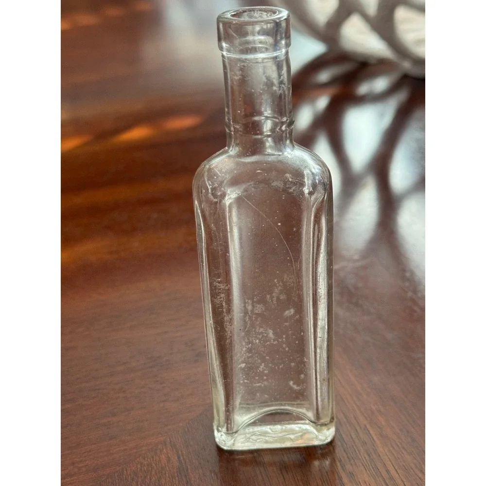 Antique VTG Apothecary Clear Glass Bottle Trio Hazel Atlas Lot set of 3 decor